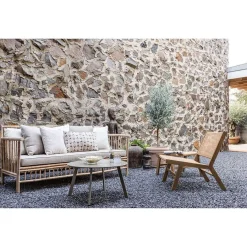 mutoni living Gartensofa Bamboo Inkl. Kissen Grau 185> Gartensofas