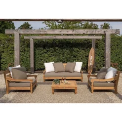 mutoni living Gartensofa Kawang 2-Sitzer Teak Taupe 182> Gartensofas