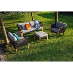 mutoni living Gartensofa San Remo Teak Grau 180> Gartensofas