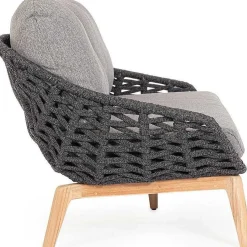 mutoni lifestyle Gartensofa Tamires 3-Sitzer Teakholz Anthrazit> Gartensofas