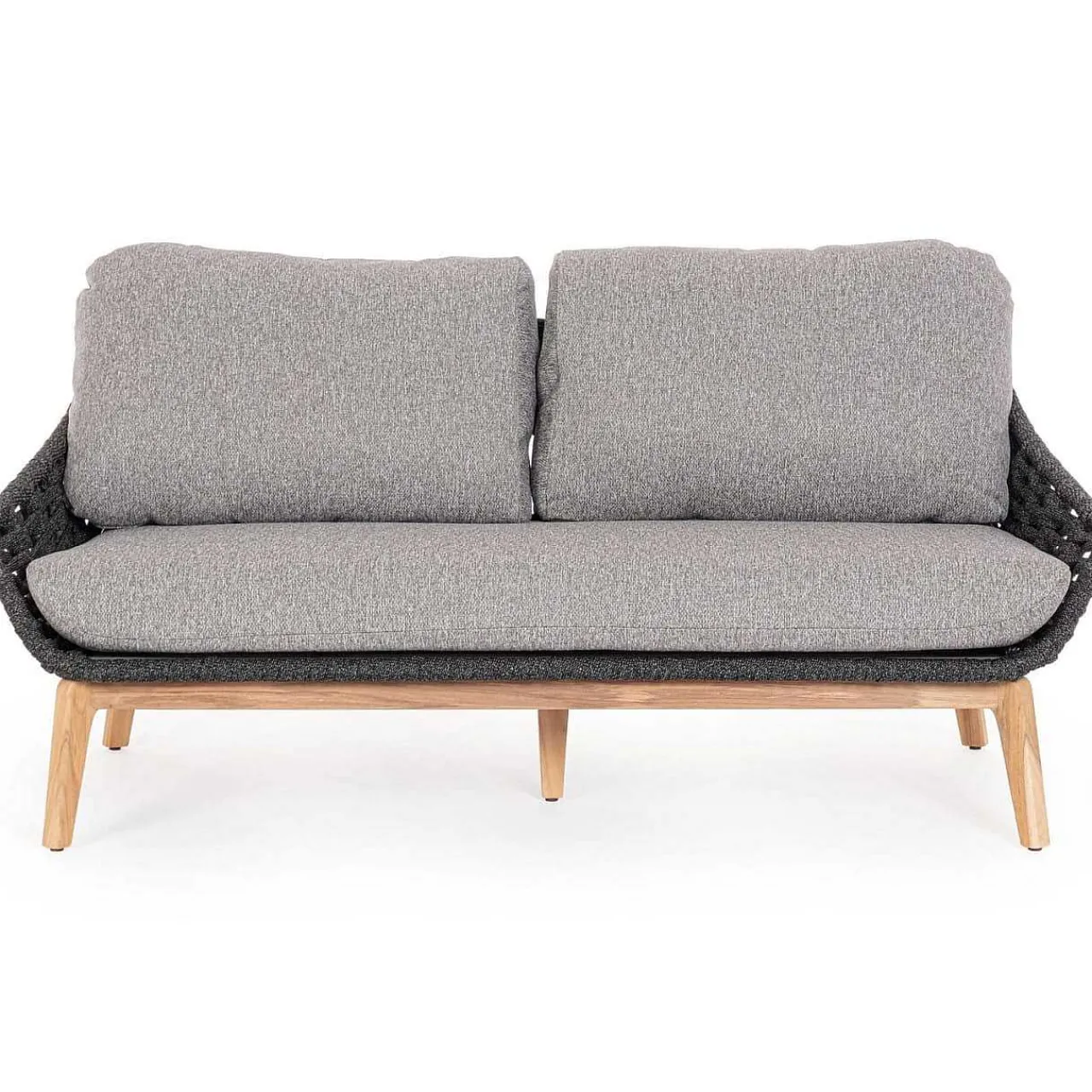mutoni lifestyle Gartensofa Tamires 3-Sitzer Teakholz Anthrazit> Gartensofas