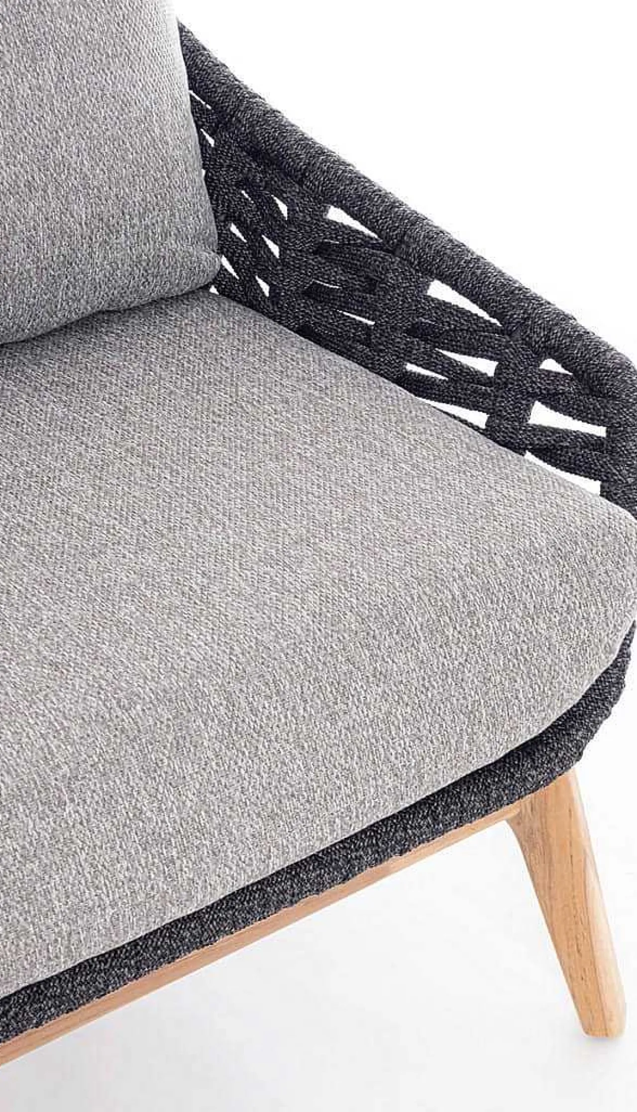 mutoni lifestyle Gartensofa Tamires 3-Sitzer Teakholz Anthrazit> Gartensofas
