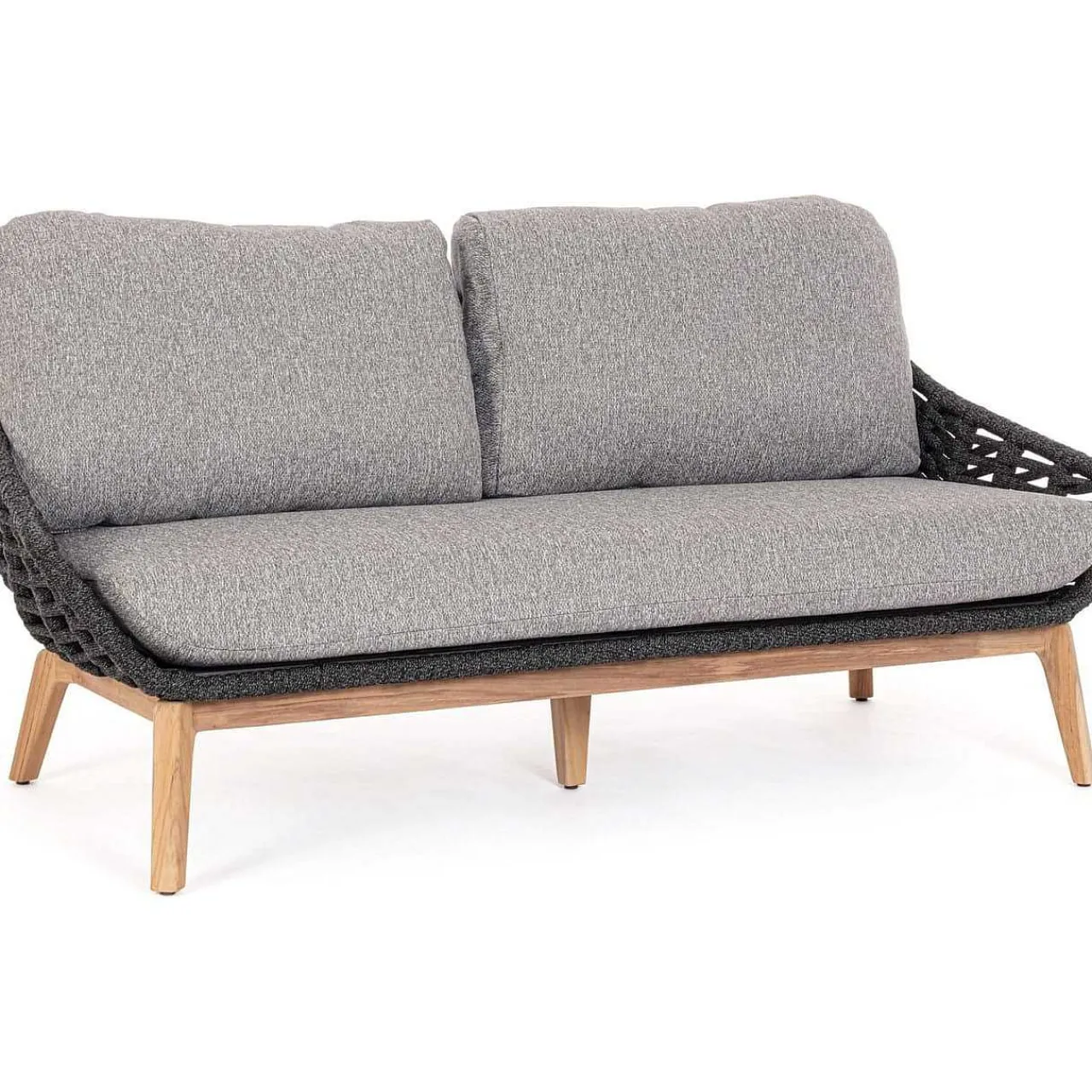 mutoni lifestyle Gartensofa Tamires 3-Sitzer Teakholz Anthrazit> Gartensofas