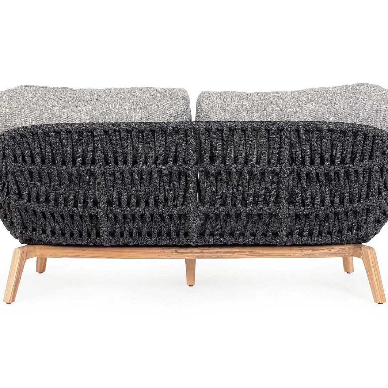 mutoni lifestyle Gartensofa Tamires 3-Sitzer Teakholz Anthrazit> Gartensofas