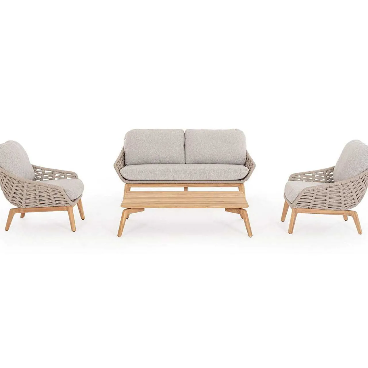 mutoni lifestyle Gartensofa Tamires 3-Sitzer Teakholz Beige> Gartensofas