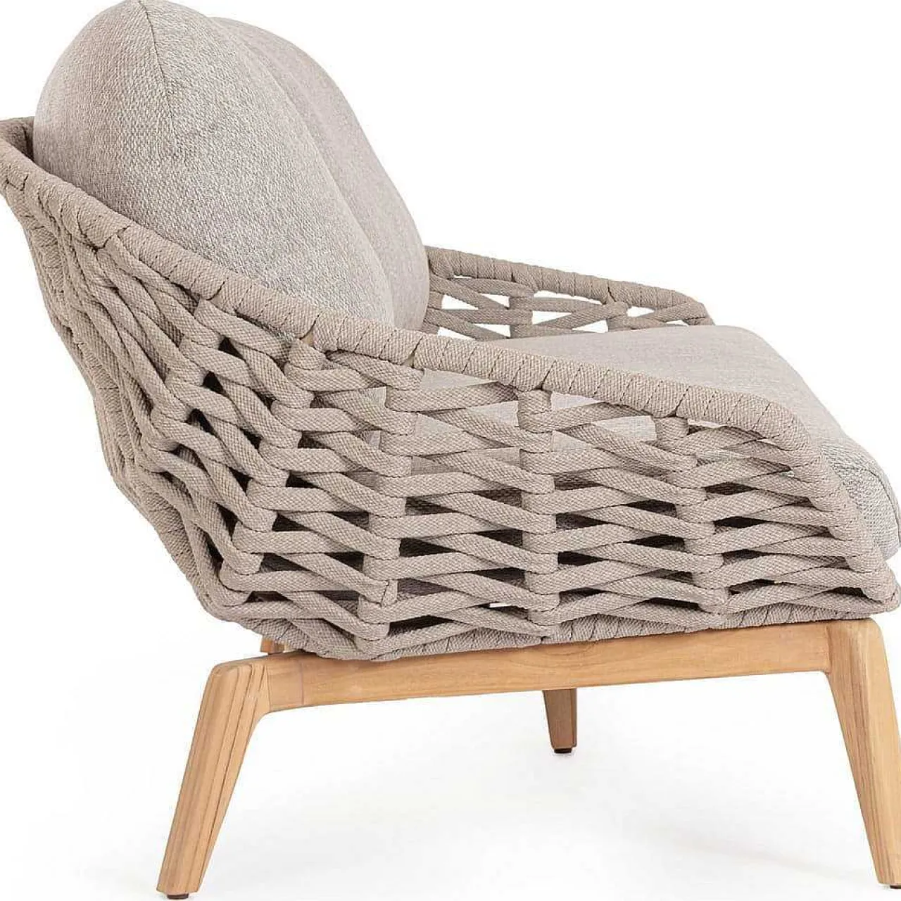 mutoni lifestyle Gartensofa Tamires 3-Sitzer Teakholz Beige> Gartensofas