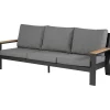 mutoni living Gartensofa Valerie 3-Sitzer Teak Anthrazit 214> Gartensofas