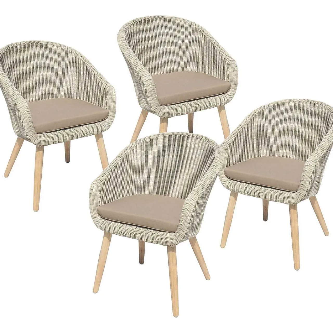 mutoni pleasure Gartenstuhl Arvada Grau (4-Er Set)> Gartenstühle
