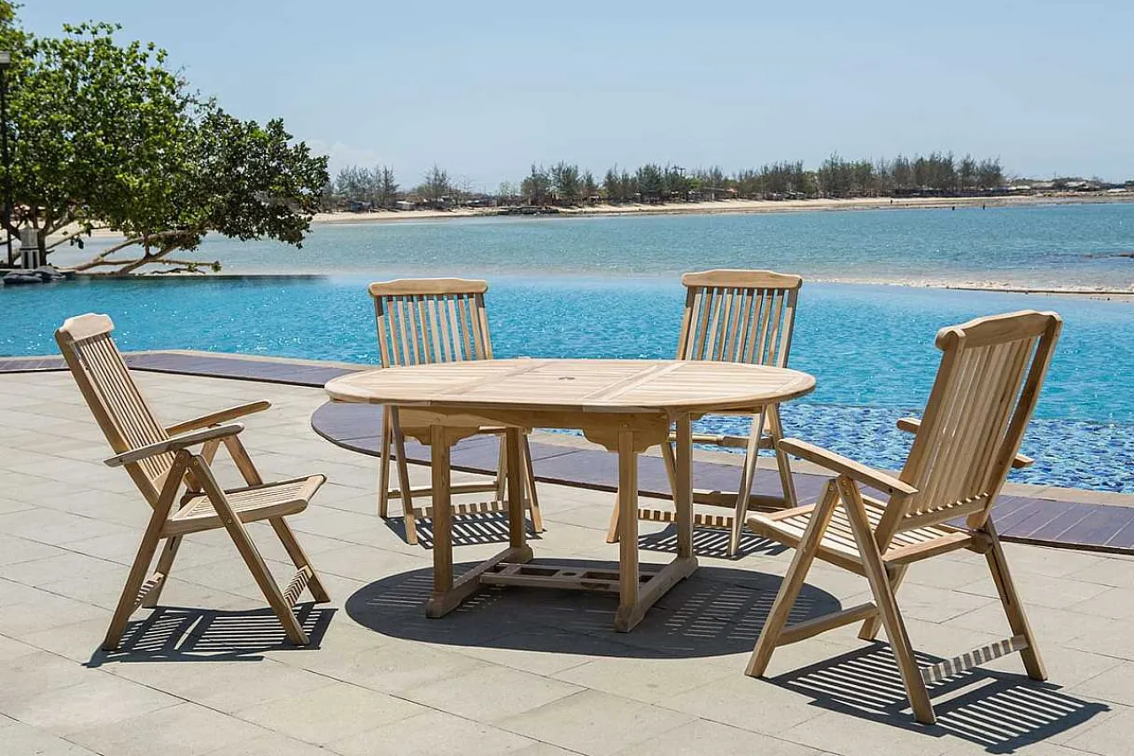 mutoni trend Gartentisch Teak Ausziehbar Rund 120-170X120> Garten Esstische