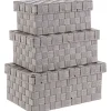 mutoni lifestyle Geflechte Schachtel Beige Nylon (3Er-Set)> Kisten & Truhen