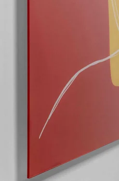KARE Design Glasbild Art Face Rot 100X100> Glasbilder