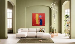 KARE Design Glasbild Art Face Rot 100X100><noscript><img width=