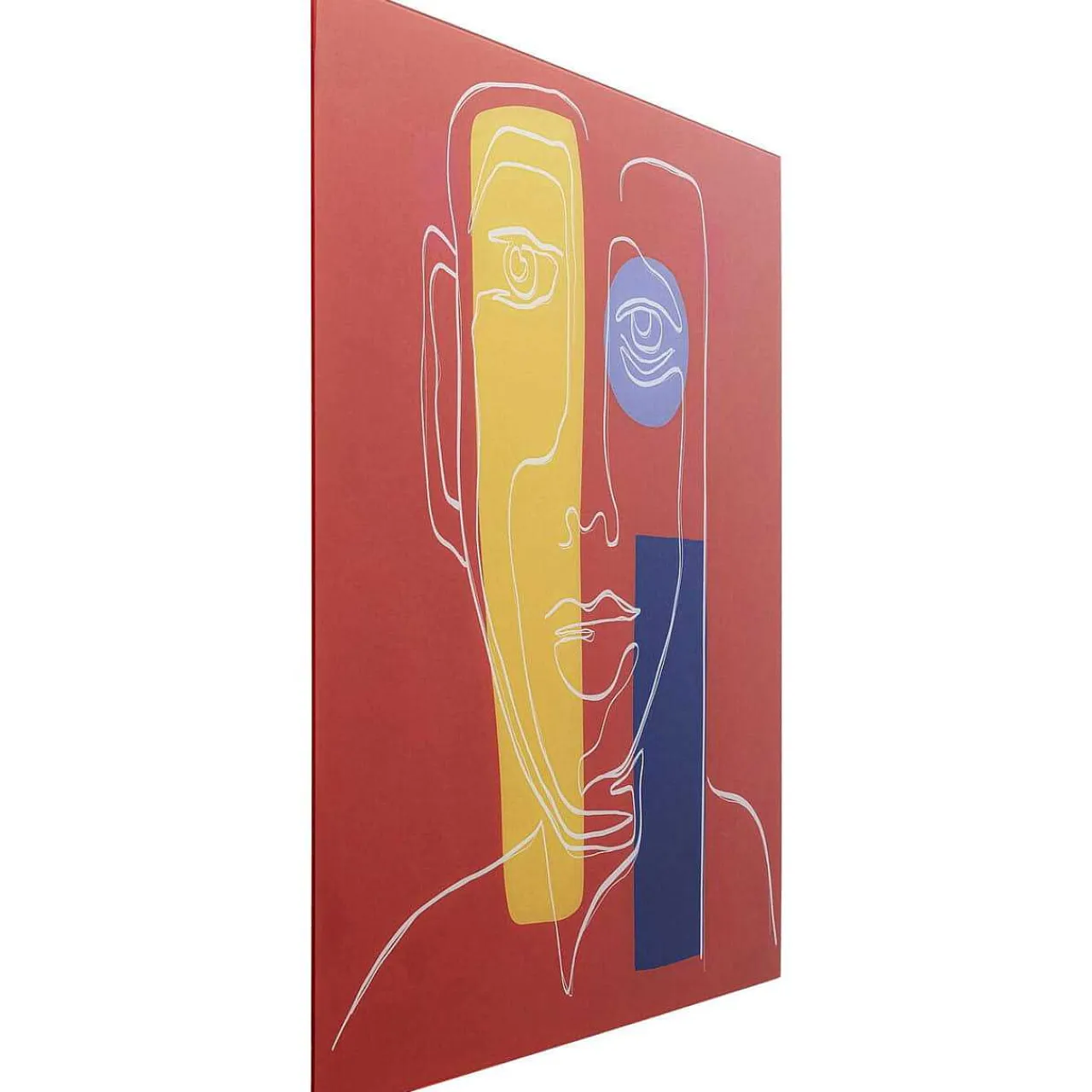 KARE Design Glasbild Art Face Rot 100X100> Glasbilder
