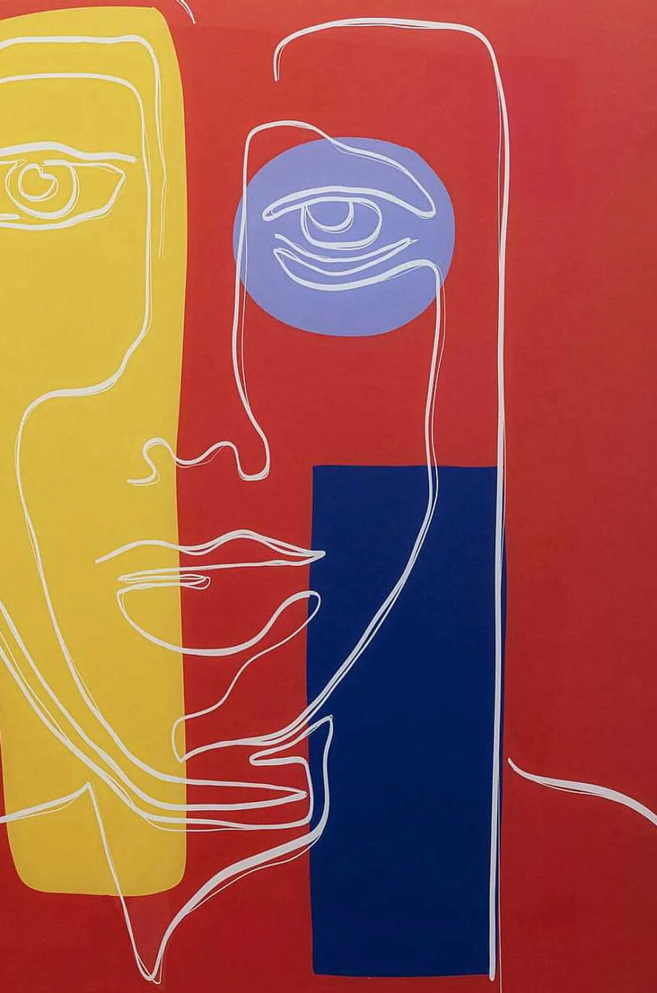 KARE Design Glasbild Art Face Rot 100X100> Glasbilder