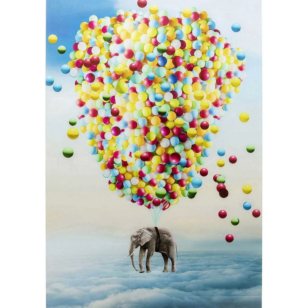 KARE Design Glasbild Balloon Elephant 100X150> Glasbilder