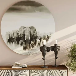 KARE Design Glasbild Elephant Walk Rund 120><noscript><img width=