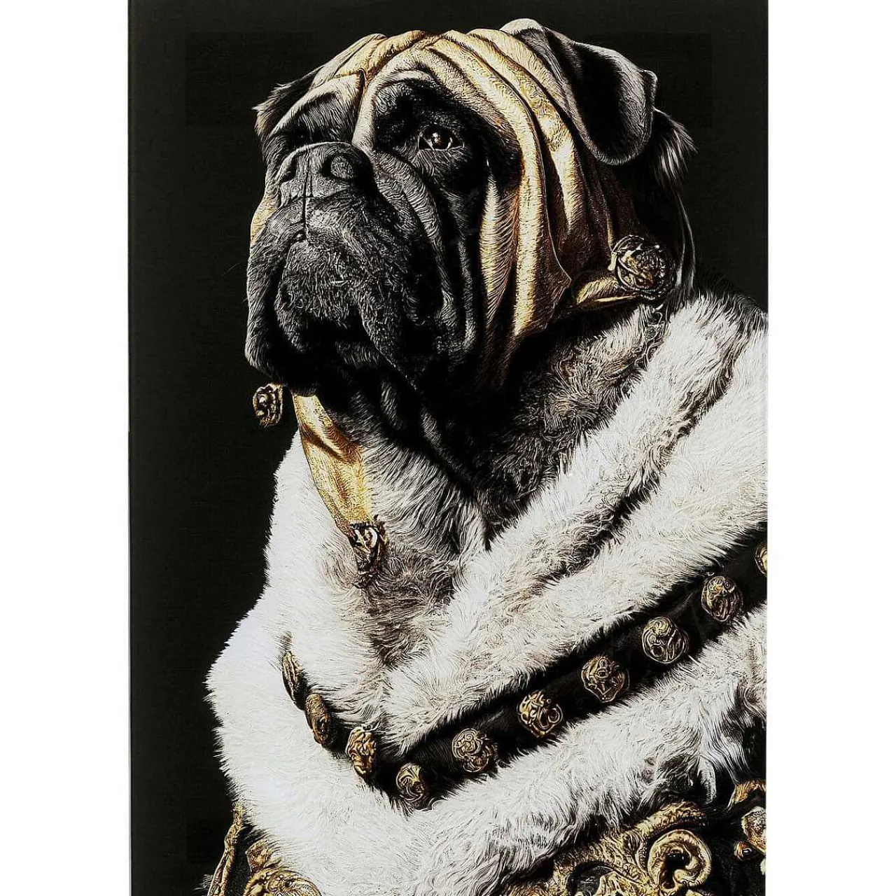 KARE Design Glasbild King Pug 40X60> Glasbilder
