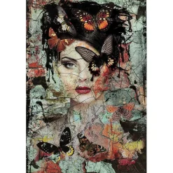 KARE Design Glasbild Lady Butterfly 100X150> Glasbilder