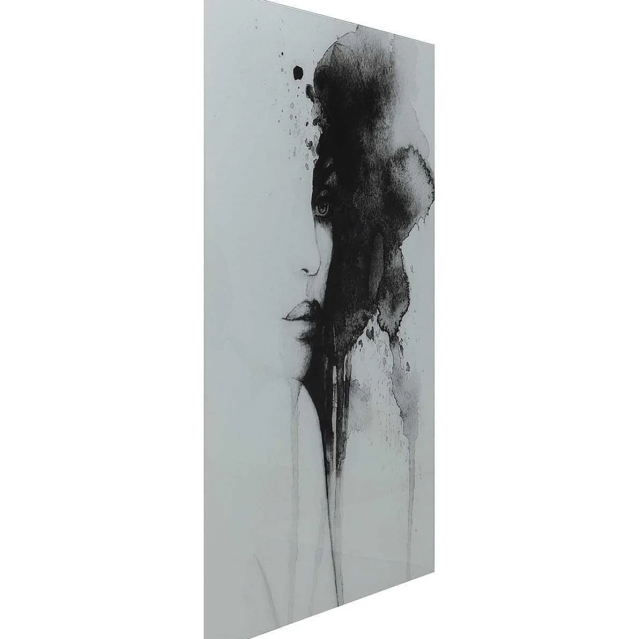 KARE Design Glasbild Smokey Face 100X150> Glasbilder