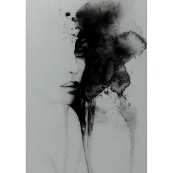 KARE Design Glasbild Smokey Face 100X150> Glasbilder