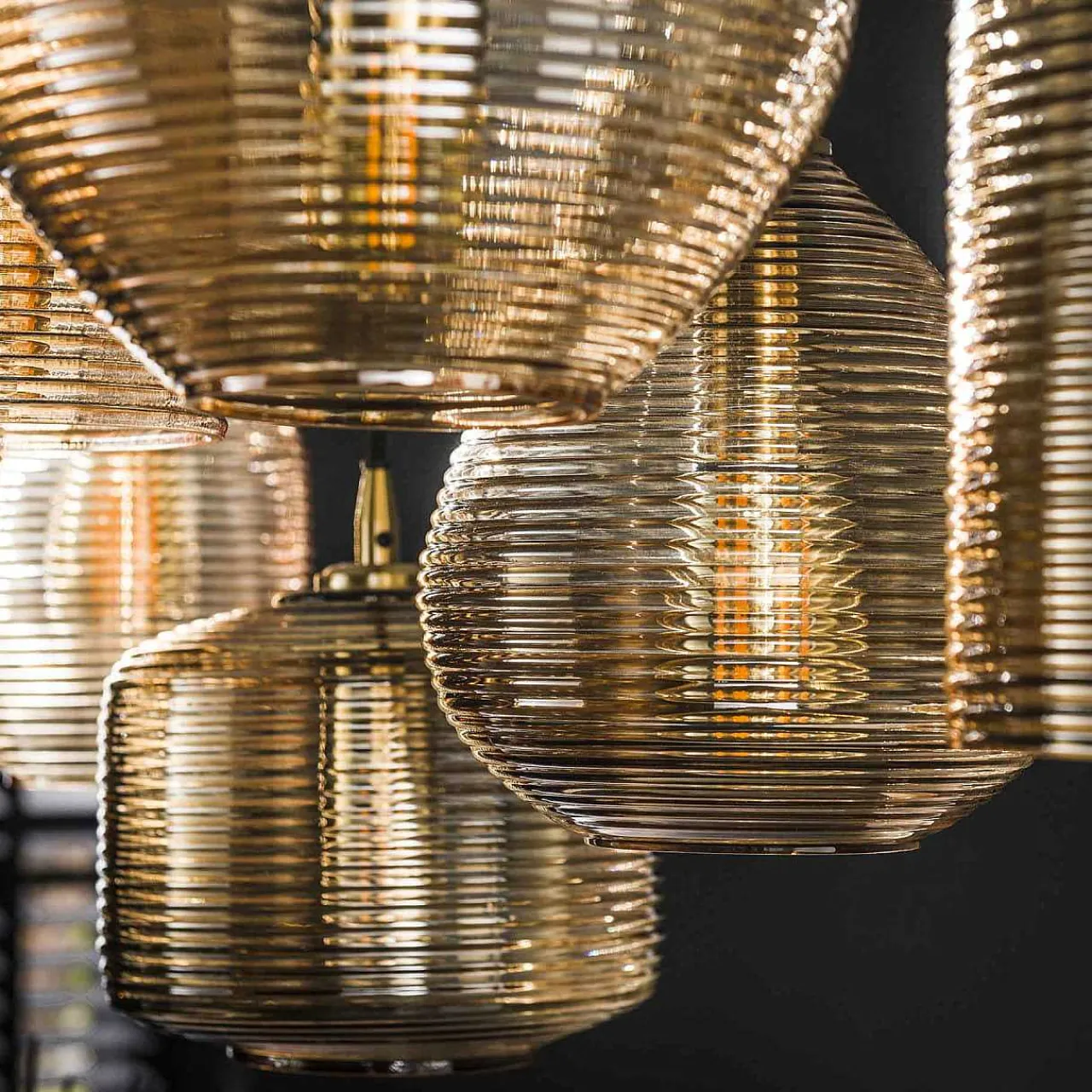 mutoni industrial Hangelampe Faixa 7L Braunglas> Hängeleuchten