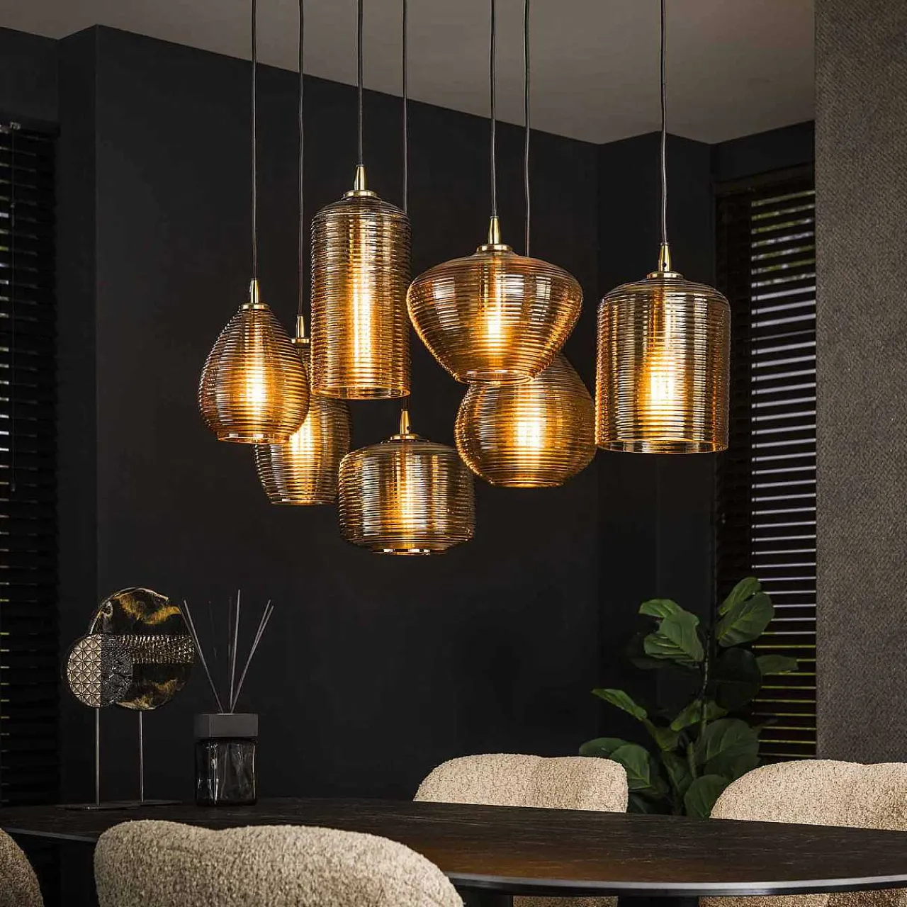 mutoni industrial Hangelampe Faixa 7L Braunglas> Hängeleuchten