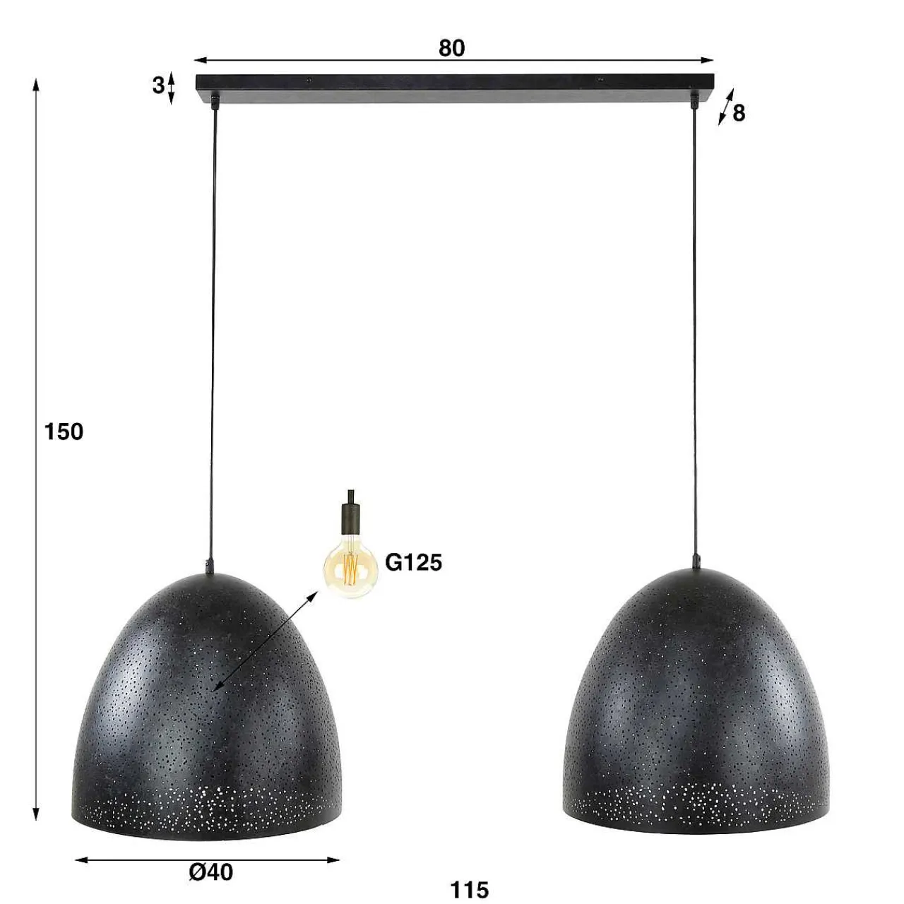 mutoni industrial Hangelampe Kosmos 2L> Hängeleuchten