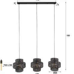 mutoni industrial Hangelampe Lantern 3L> Hängeleuchten