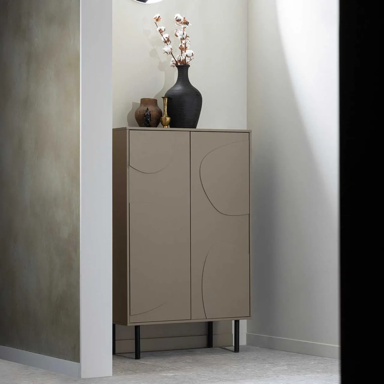mutoni living Highboard Cadiz Kiefer Mud Melange 135X85> Highboards