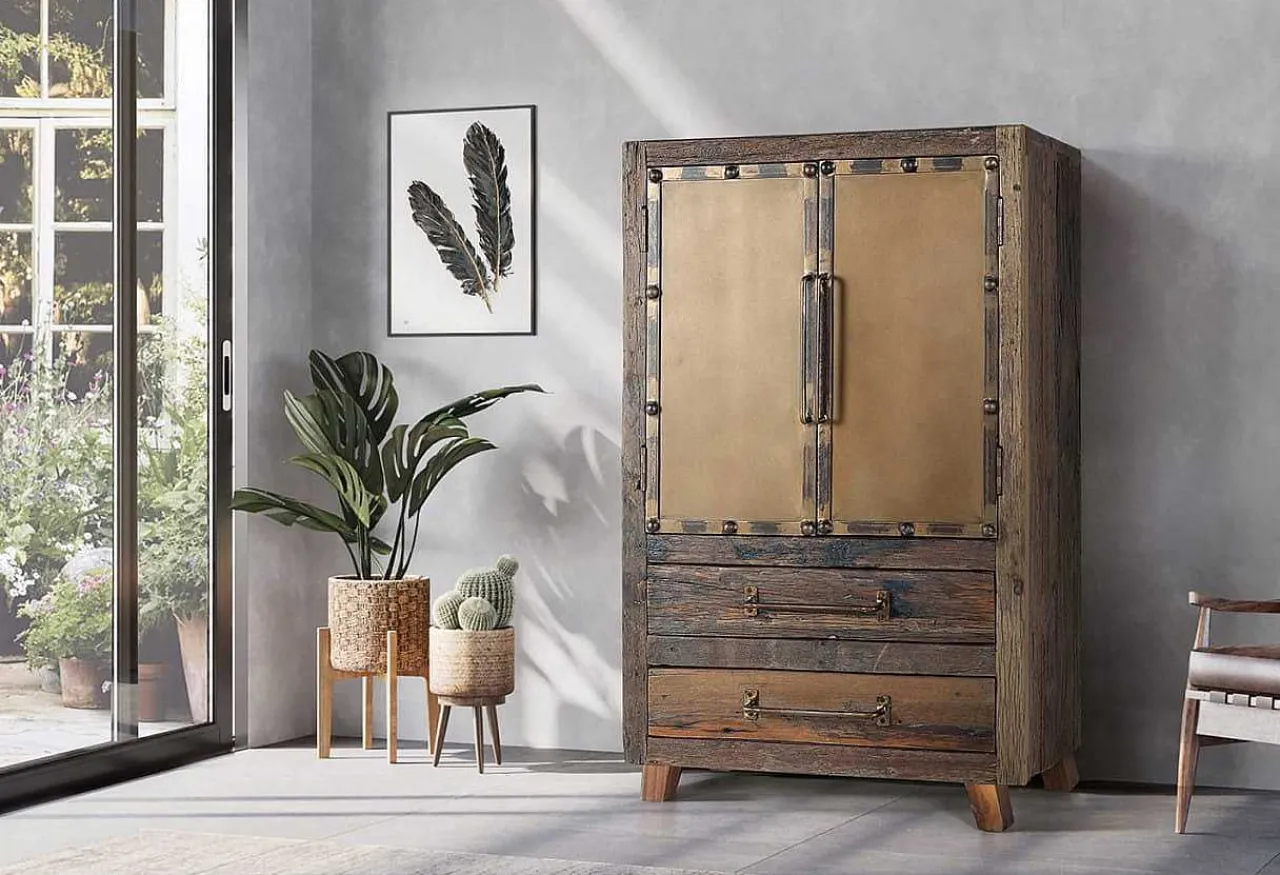 mutoni inspiration Hochkommode Acaba Recyceltes Holz Braun 75X120> Kommoden
