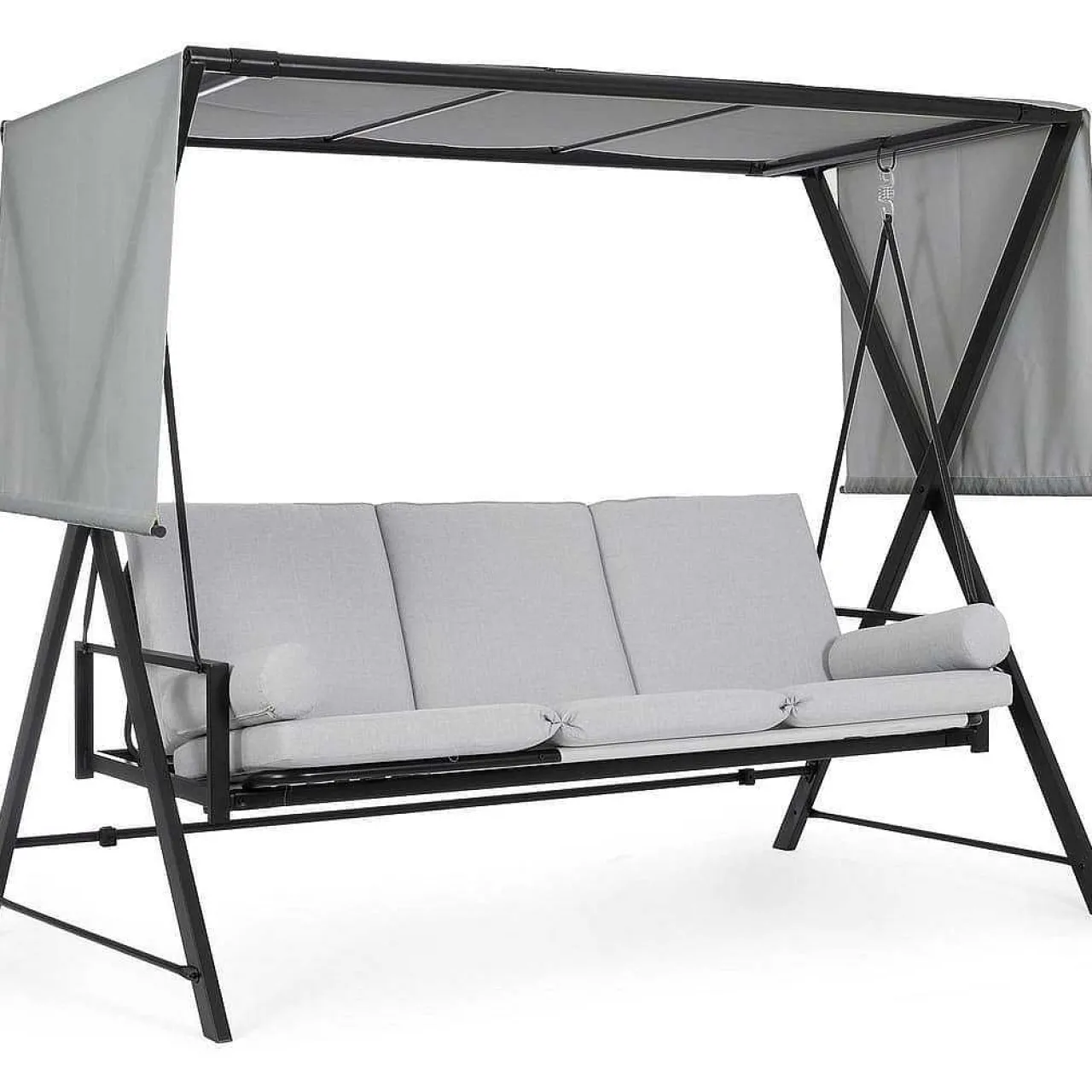 mutoni lifestyle Hollywoodschaukel Pompei 3-Sitzer Hellgrau 223X128> Hollywoodschaukel