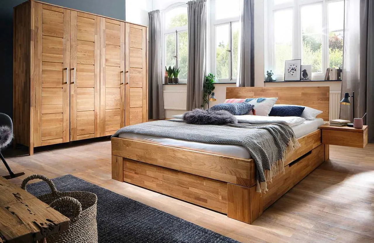 mutoni exquisite Holzbett Calgary Ii Wildeiche Massiv> Betten