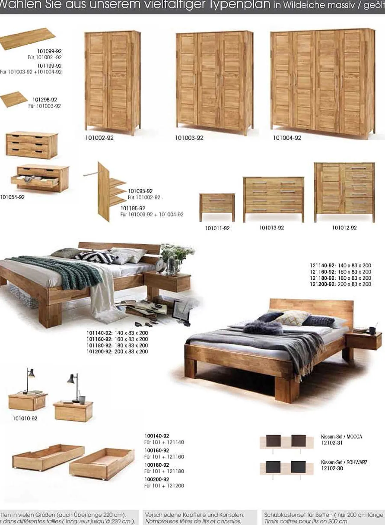 mutoni exquisite Holzbett Calgary Ii Wildeiche Massiv> Betten