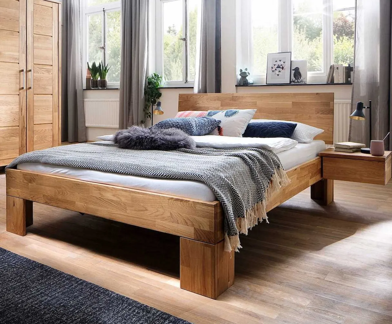 mutoni exquisite Holzbett Calgary Ii Wildeiche Massiv> Betten