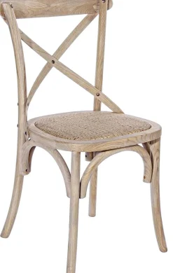 mutoni lifestyle Holzstuhl Cross Grau Natur> Holzstühle