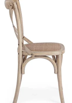 mutoni lifestyle Holzstuhl Cross Grau Natur> Holzstühle