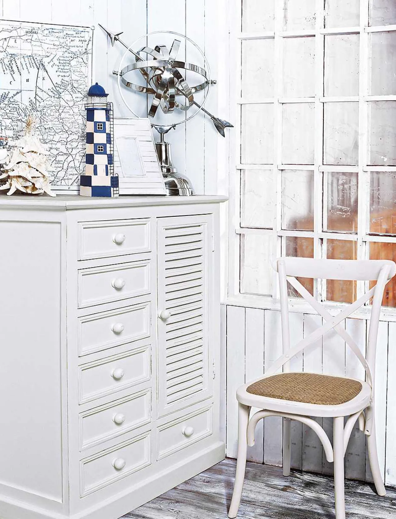 mutoni lifestyle Holzstuhl Cross Weiss> Holzstühle