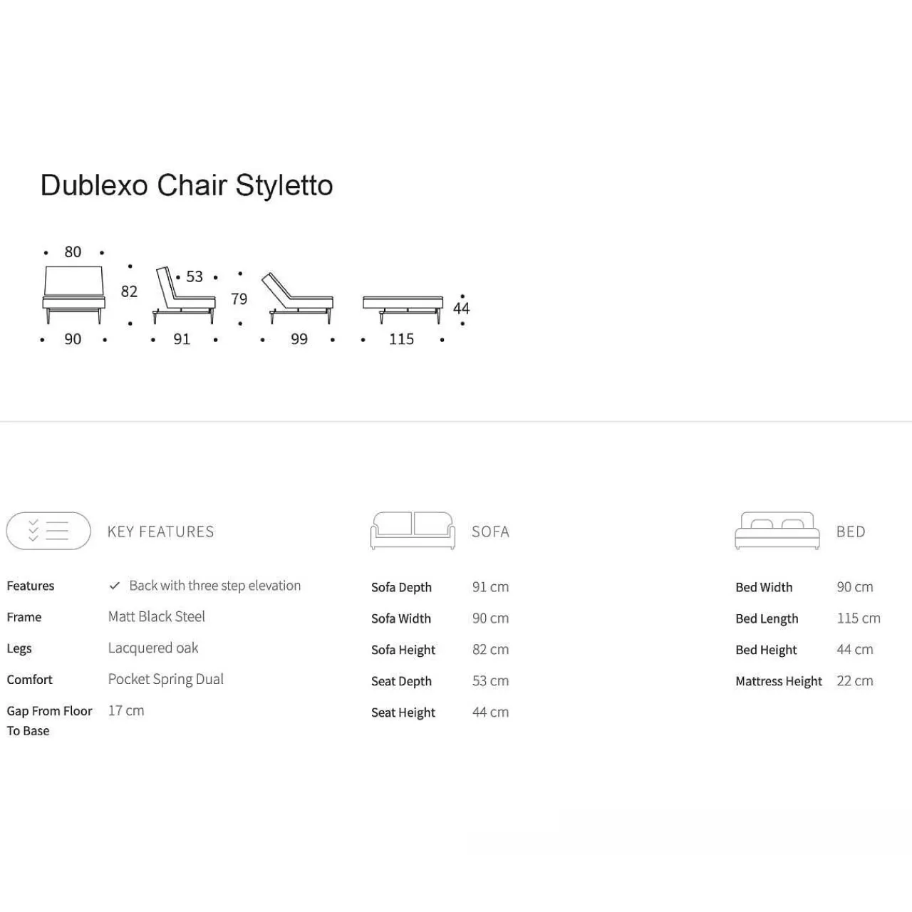Innovation Living Innovation Sessel Dublexo Styletto Light Wood> Schlafsessel