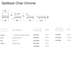 Innovation Living Innovation Sessel Splitback Chrome><noscript><img width=