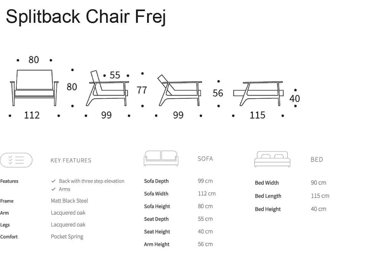 Innovation Living Innovation Sessel Splitback Frej> Schlafsessel
