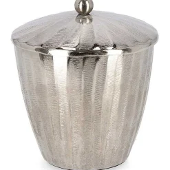 mutoni lifestyle Kerze Chisel Silber Rund 13> Kerzen