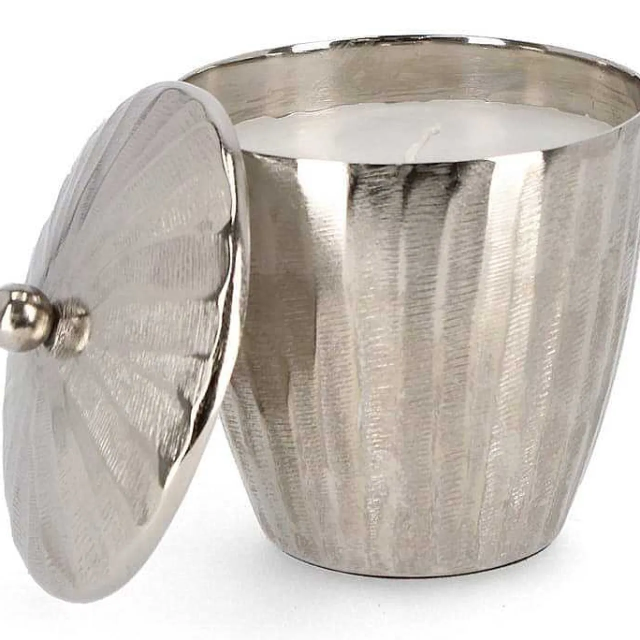 mutoni lifestyle Kerze Chisel Silber Rund 13> Kerzen