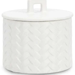 mutoni lifestyle Kerze Twine Mit Deckel Weiss Rund 15> Kerzen