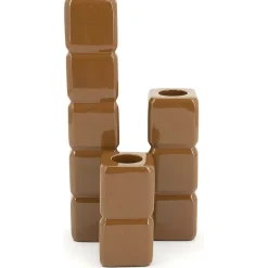 By-Boo Kerzenständer Cube Mustard (3Er-Set)> Kerzenständer & -Halter