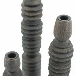 By-Boo Kerzenständer Totem Braun (3Er-Set)> Kerzenständer & -Halter