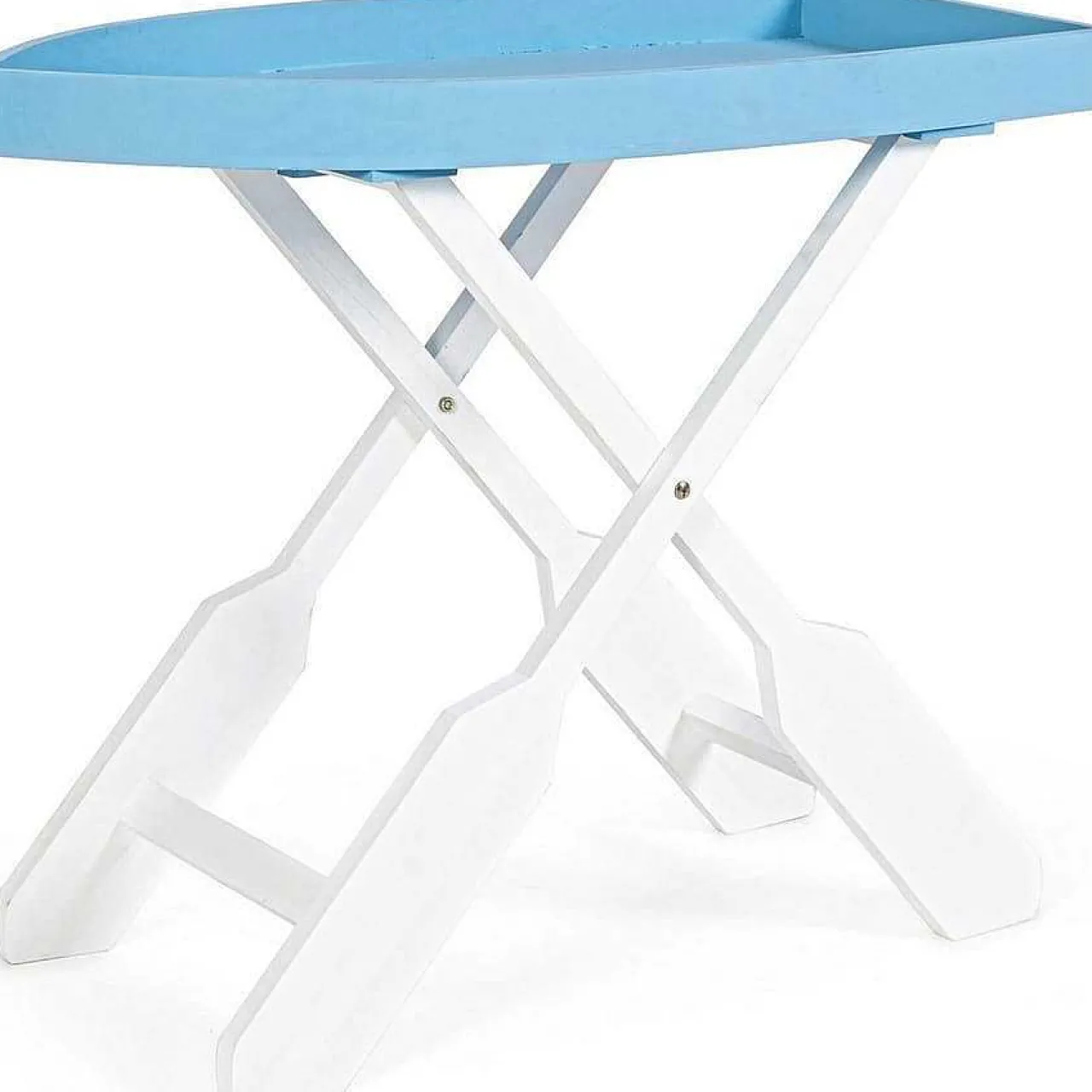 mutoni lifestyle Klapptisch Gozzo Weiss-Hellblau L> Garten Klapptische