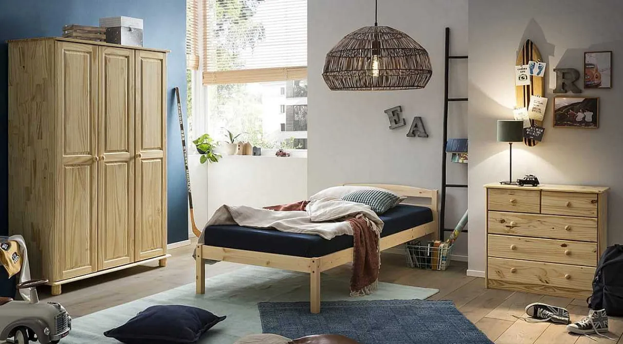 mutoni sweet home Kleiderschrank Bronda Kiefernholz Mit 3 Turen Natur 178> Kleiderschränke