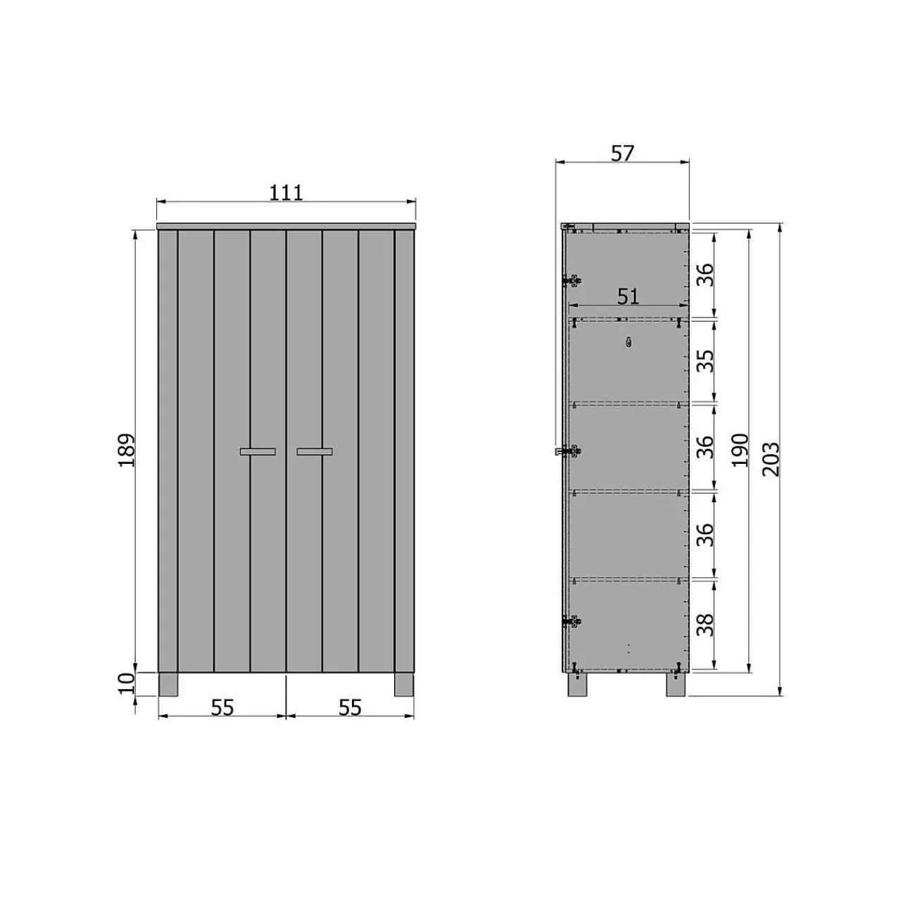 mutoni living Kleiderschrank Dennis Kiefer Jade 111X202> Kleiderschränke
