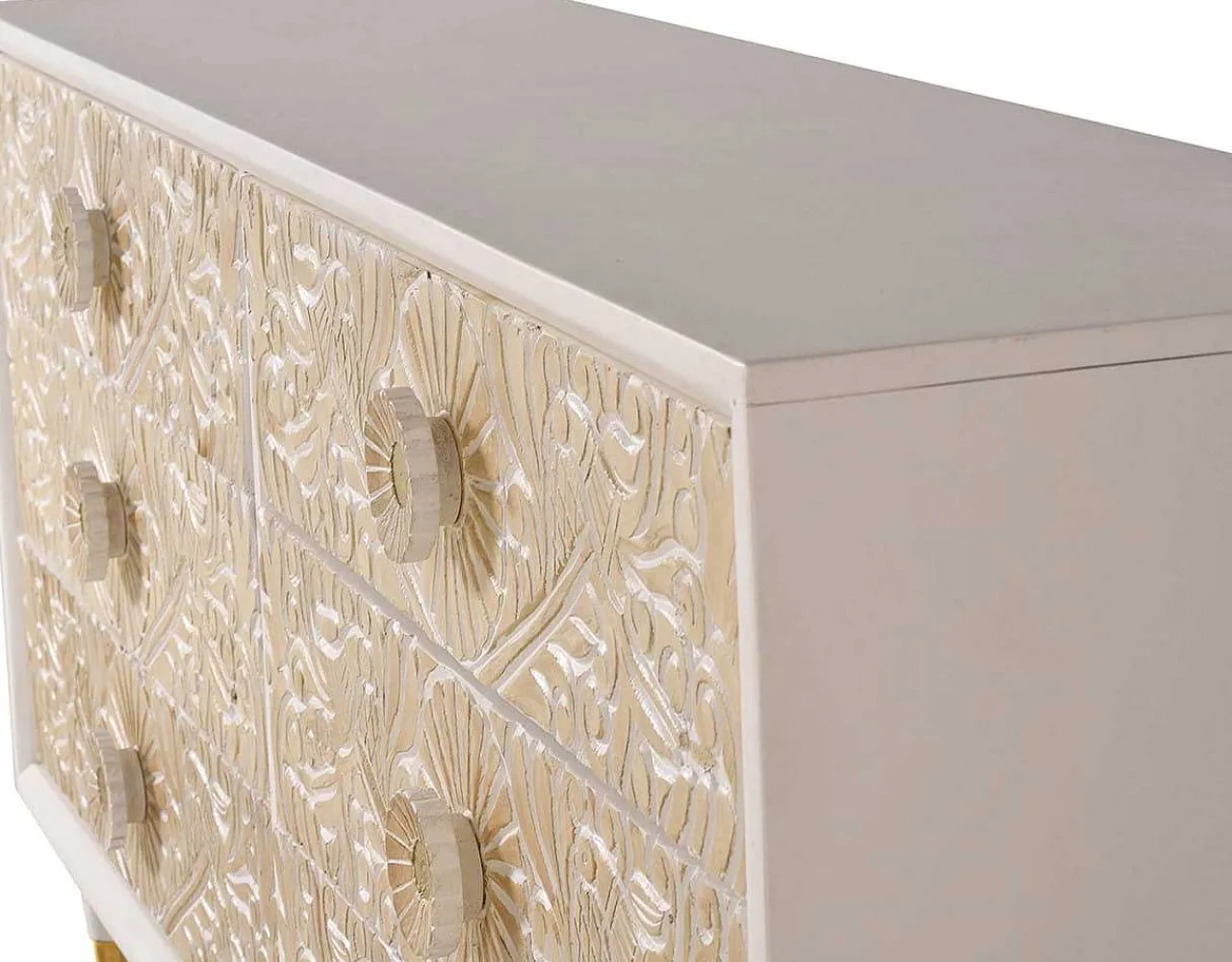 mutoni inspiration Kommode Antigua Mangoholz Weiss 170X80> Kommoden