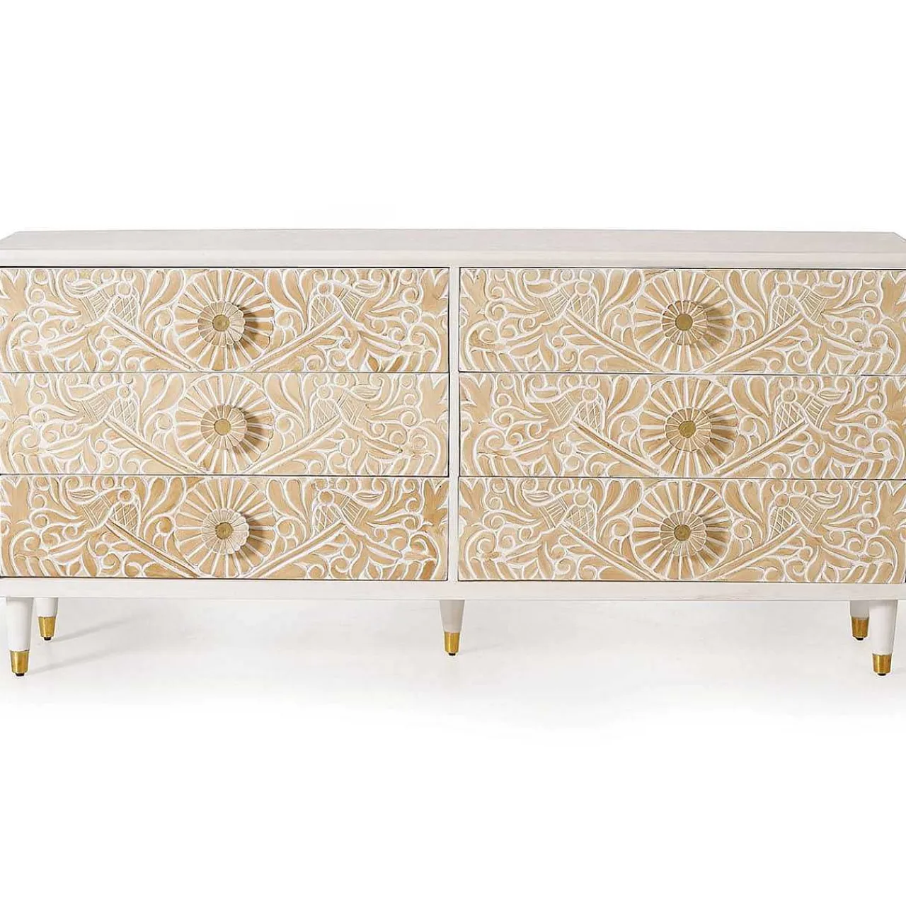 mutoni inspiration Kommode Antigua Mangoholz Weiss 170X80> Kommoden